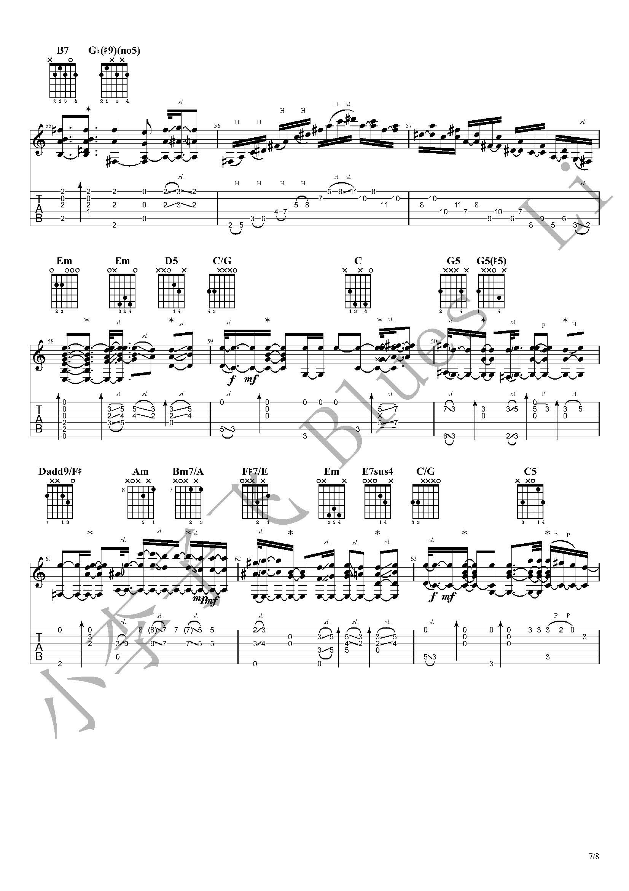 林肯公园《In The End》吉他谱(G调)-Guitar Music Score-看乐谱网